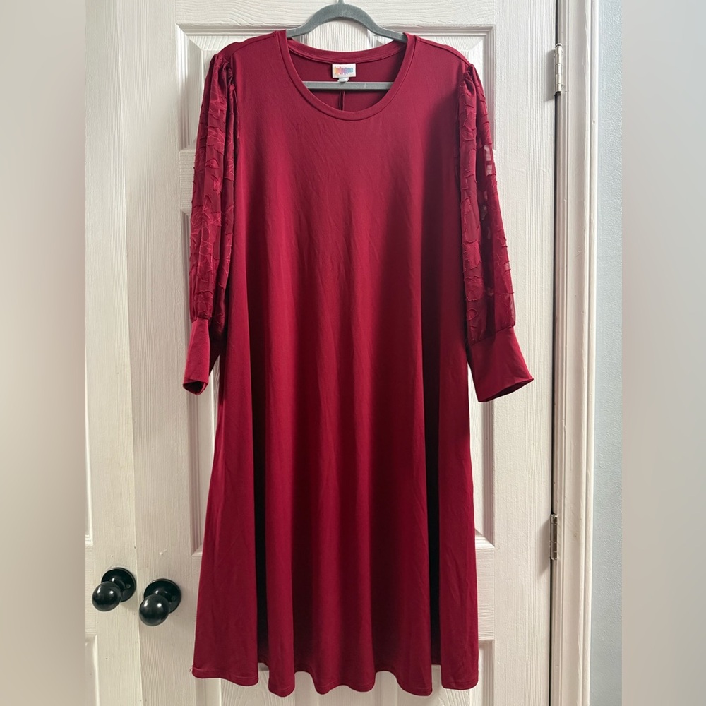 🆕 LuLaRoe Angela 3/4 Sleeve A-Line Dress Size 2XL